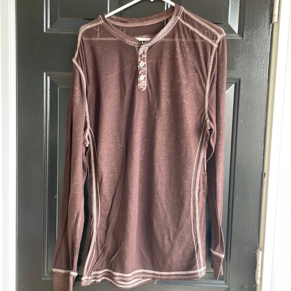 Extremely thin long-sleeve 3 button Henley pullover-Buckle Black athletic fit